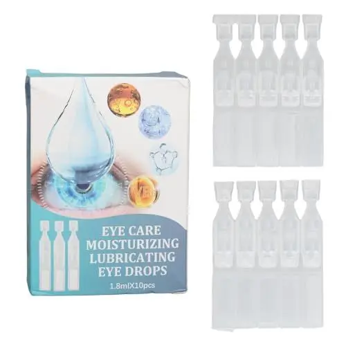 Produktbild: 10 Stück X 1,8ml Gleitmittel Augentropfen, Vitamin B6 Augentropfen, Augenpflege, Feuchtigkeitsspendende Gleitmittel Augentropfen für Trockene und Rote Augen – Einzeldosisfläschchen
