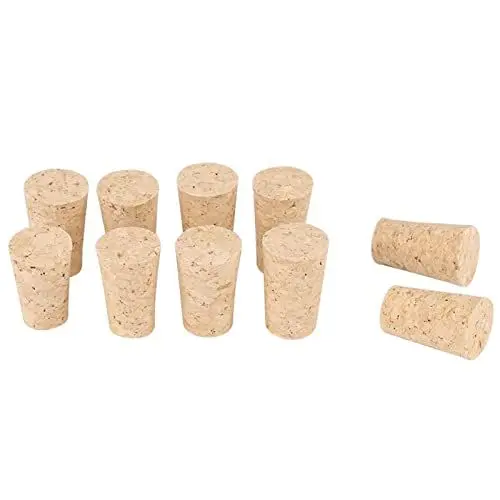 Produktbild: 10 Stück konische Korkkorken aus Holz für Weinflaschen, Premium-Korken für die Weinherstellung (lvifloae1DN-02)
