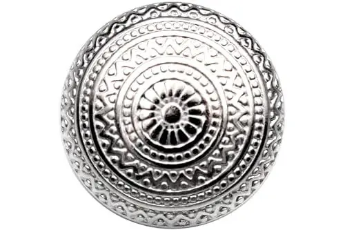 Produktbild: 10 Stück schöne hell silber Metall Knöpfe gewölbt mit feinem Muster 17mm, 22mm oder 27mm made in Germany (22mm)