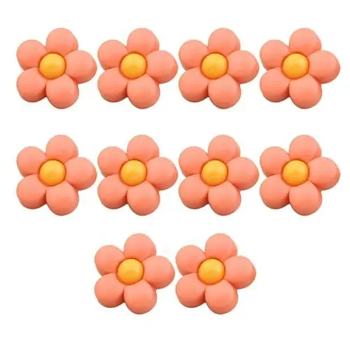Produktbild: 10 Stücke Kunststoff Knöpfe Knöpfe Kinder,kinderknöpfe Babyknöpfe Blumenknöpfe Für Mädchen Und Jungen-Orange+gelb-18mm