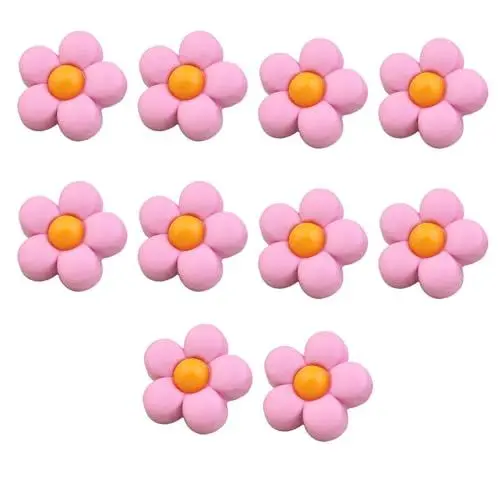 Produktbild: 10 Stücke Kunststoff Knöpfe Knöpfe Kinder,kinderknöpfe Babyknöpfe Blumenknöpfe Für Mädchen Und Jungen-rosa+gelb-18mm