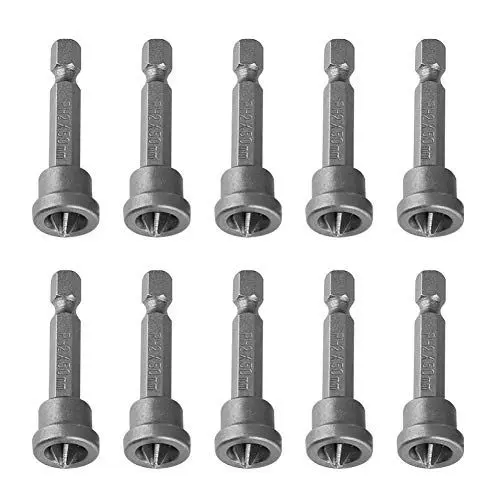 Produktbild: 10 Teile/Satz 50 Mm PH2 Sechskantschaft Trockenbau Bohrer Schraube Pistole Befestigung Schraubendreher Einstellbare Bohrer Set Anti-Rutsch Magnetisch für Trockenbau Gipskarton Ortung