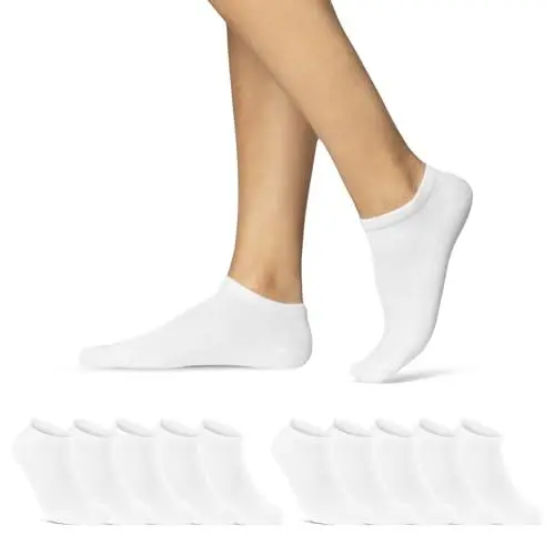 Produktbild: 10 | 20 | 30 Paar Sneaker Socken Herren Damen Schwarz Weiß Grau Baumwolle 16900 (10x Weiß 39-42)