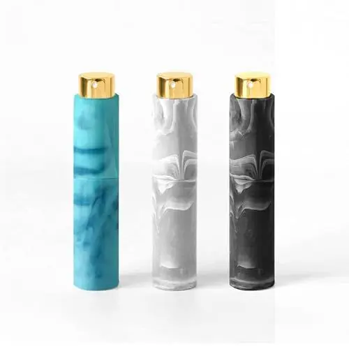 Produktbild: 10 ml Parfümzerstäuber (3 Stück) ， Nachfüllbarer Parfümzerstäuber aus Aluminium, drehbar mit verstecktem Oberteil, Sprühflaschen-Taschenzerstäuber, Marmorsprüher, mit Trichter, auslaufsicher, pwq01
