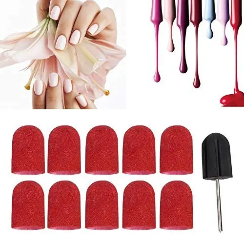 Produktbild: 10 pcs Hornhautentferner Fußpflege Fräser, Elektrischer Nagelbohrer Pediküre Maschinenzubehör, Hornhautfräser Supergrob Pediküre Fräseraufsatz Hornhautschleifer für Nagelfräser Maniküre (Rot)