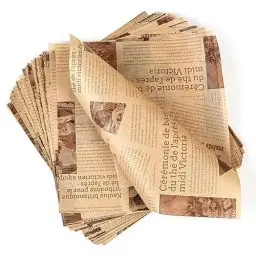 Produktbild: Deli Papierblätter, 100 Blätter Wrap Papier 25 * 25cm, Sandwich Papier, Pommes Papier für Korb, Burger Papier, Backpapier, Verpackungspapier für Burger, Butterbrot, Käse, Pommes Frites, Kuchen