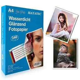 Produktbild: 100 Blatt Fotopapier A4 hoch glänzend tintenstrahldrucker 240g/m² fotopapier Fotokarten Photokarten Sofort Trocken Wasserfest Hochweiß fotoblätter