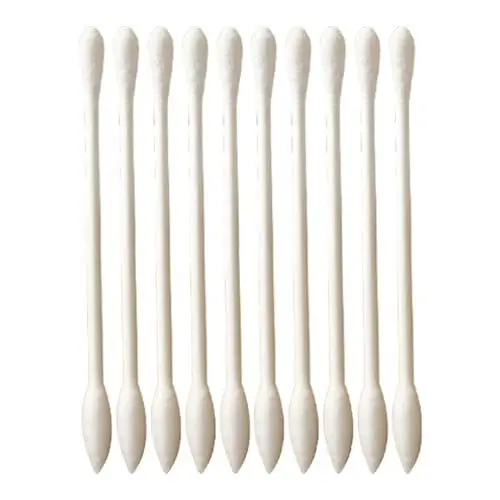 Produktbild: 100 Doppelspitzige Wattestäbchen, Hochwertige Weiche Wattestäbchen mit Individueller Verpackung, Kompakte Größe, Tragbare Wattestäbchen für Reisen, Make-up
