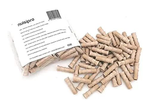 Produktbild: 100 Einspritzdüsen aus Holz, Durchmesser 9,5 mm, Beige (100)