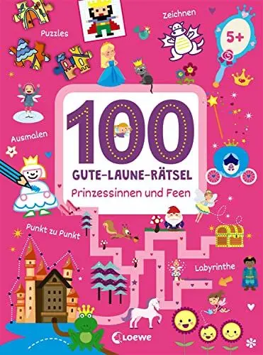 Produktbild: 100 Gute-Laune-Rätsel - Prinzessinnen und Feen: Lernspiele für Kinder ab 5 Jahre