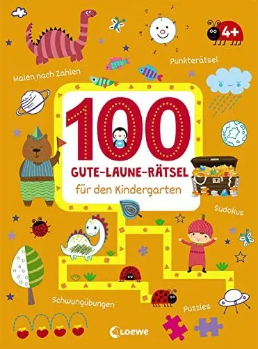Produktbild: 100 Gute-Laune-Rätsel für den Kindergarten: Lernspiel-Sammlung zum Rätseln und Malen für Kinder ab 4 Jahre