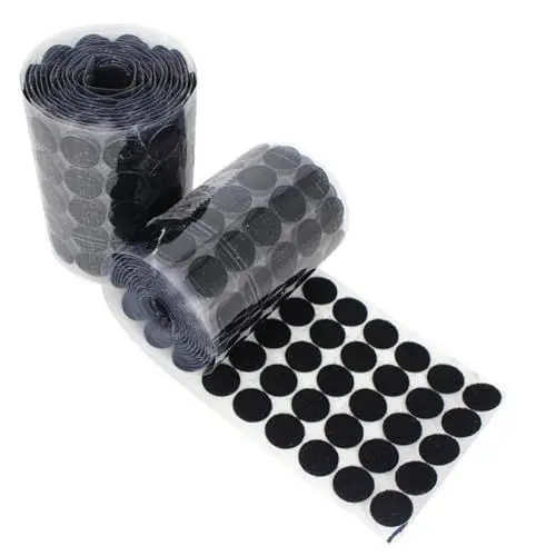 Produktbild: 100 Paar Klettpunkte Selbstklebend 20 mm, Doppelseitig Runde Klettverschluss Self Adhesive Klett Punkte für Handwerk auf Papier,Kunststoff,Glas,Leder,Metall (Schwarze)