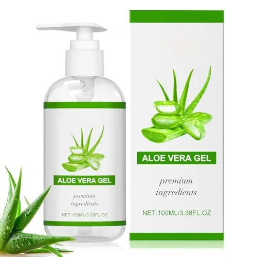 Produktbild: 100% Rein Aloe Vera Feuchtigkeitscreme - 100ml Aloe Vera Gel Bio für Gesicht, Beruhigende und Pflegende Feuchtigkeitscreme After Sun, Natürliche Aloe-Creme für Gesicht, Haare und Körper
