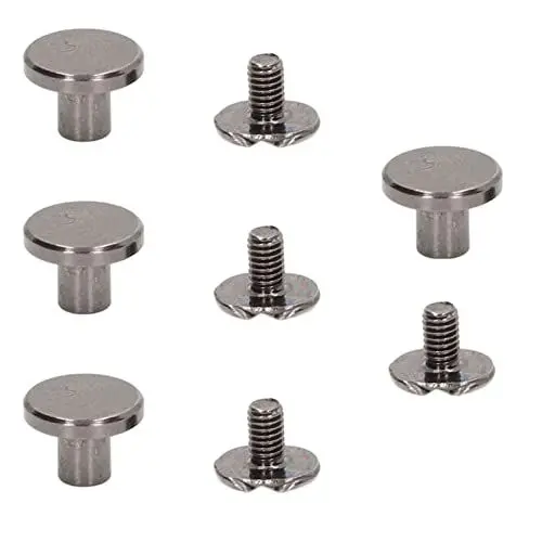 Produktbild: 100 Sätze DIY Nietenschraube Mutter Verbindungsschrauben Fotoalbum Messing Konvexe Oberfläche Kontobuchschraube (9x6,5mm Silbergrau)
