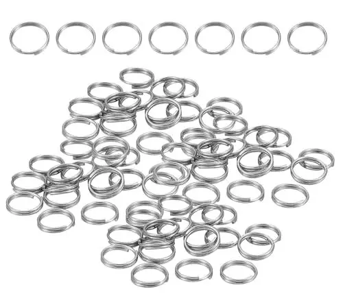 Produktbild: 100 Stk Schlüsselringe Klein,Schlüsselring Ø 9mm,Flache Schlüsselanhänger Ring,Spaltring mit Innendurchmesser für Schlüssel Organisation/Reparatur,DIY Schmuckherstellung