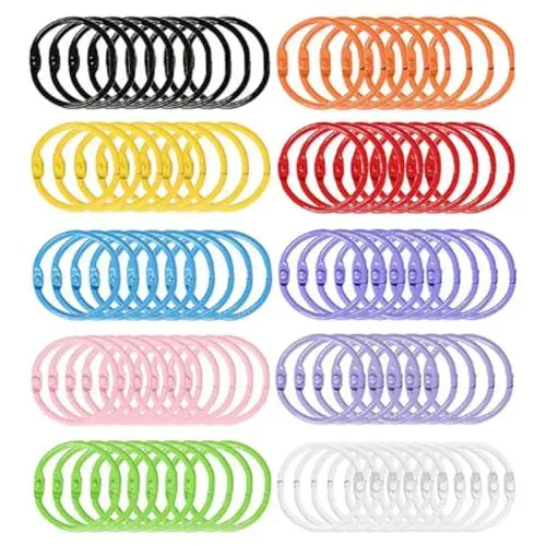 Produktbild: 100 Stück 30mm Buchringe, Buntes Buch Binder Set Metall Ring Binder Loseblatt Verbinder für Scrapbook Fotoalbum Büro, Schule oder Zuhause