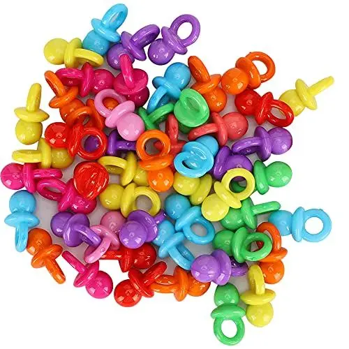 Produktbild: 100 Stück Acryl-Schnuller, Beruhigende Mini-Farbspielzeuge Zur Babytaufe, Größe ca. 21 X 12 Mm (einfarbige Mischung)