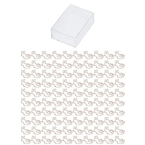 Produktbild: 100 Stück Büroklammern, Tragbar, Niedliche Tierform, Galvanisierung, Rotgoldenes Metall, Büroklammerbox, Büroklammern für die Schule, Persönliche Dokumente, Organisation, Klassifizierung,(#1)