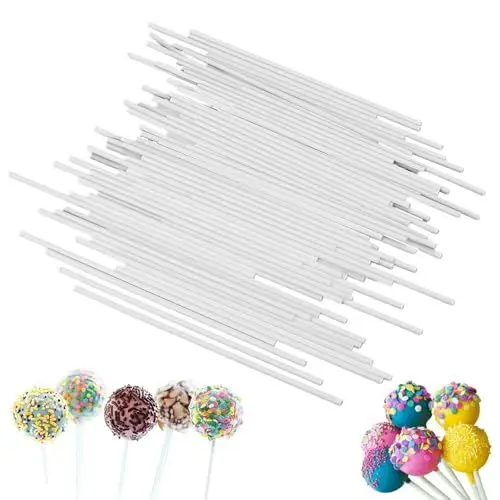 Produktbild: 100 Stück Cake Pop Stiele, Cake Pops Stiele, Cakepopstiel, 150 * 3.5mm Lollipop Sticks aus Papier, Lollipop Sticks, Stiele für Cake Pops aus Papier, Zur Herstellung von Lutschern, Kuchen, Desserts