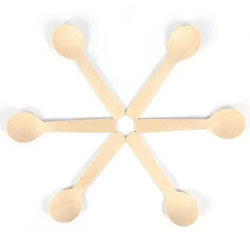 Produktbild: 100 Stück Einweg-Holzlöffel zum Essen, Mini-Holzlöffel, Eis, Teelöffel, Besteck, Besteck, 10 cm