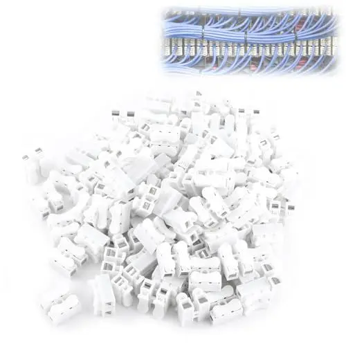 Produktbild: 100 St¨¹ck Federverbindungsst¨¹ck spring wire connectors 5 A, 220 V, 2-Poliger L¨¹sterklemmen Steckbar Schnelldrahtverbinder Anschlussklemme Steckbar Kabel Terminales y kits