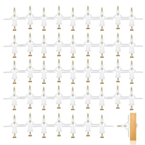 Produktbild: 100 Stück Gipskartondübel, Hohlraumdübel mit Schrauben, Hohlwanddübel Rigips Dübel Rehgipsdübel Trockenbaudübel Rigips Schrauben für Einfache Montage in Gipskarton und Gipsfaserplatten
