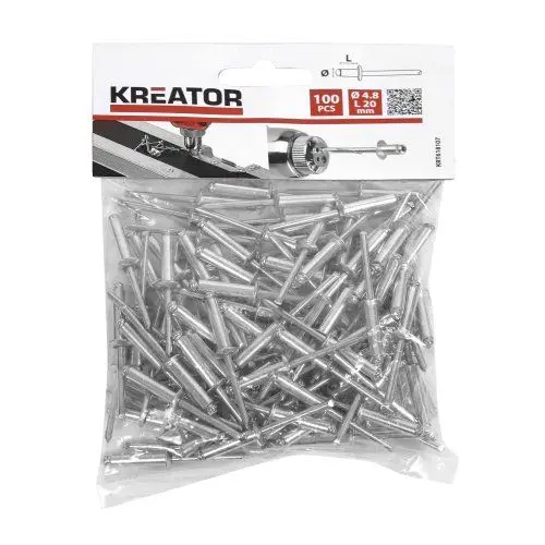 Produktbild: 100 Stück KRT618107 Nieten Popnieten Blindnieten ø 4,8 x L 20mm