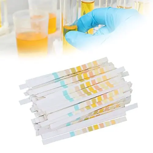 Produktbild: 100 Stück Keton-Urin-Teststreifen, Keton-Messstreifen, Genaue Schnelle Messung Ketone Level Monitor Teststreifen für Leukozyten-Nitrit-Urobilinogen-Protein PH