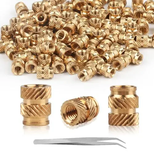Produktbild: 100 Stück M3 Gewindeeinsatz 3D Druck Gewindeeinsätze, Messing Einpressmuttern, 3D Druck Innengewinde Einpress Muttern Rändelmuttern, Einschmelzgewinde für Kunststoffteilen in 3D Drucker Zubehör