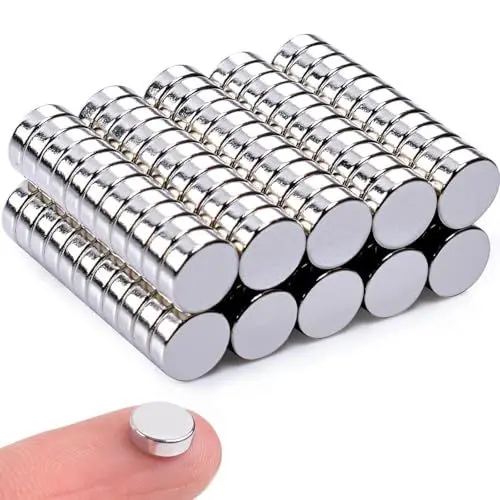 Produktbild: 100 Stück Magnete Stark, Neodym Magnet Extra Stark, Kleine Magnete für Magnettafel, Mini Rund Magnete für Whiteboard, Handwerk, Kühlschrankmagnete, Magneten Starker Halt, 6x2mm