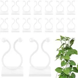 Produktbild: 100 Stück Pflanzenclips, Unsichtbare Kletterpflanzen Clips, Selbstklebend Wand Befestigungsclips, Machen Sie Ihre Pflanzen Aufgeräumter und Schöner(weiß)