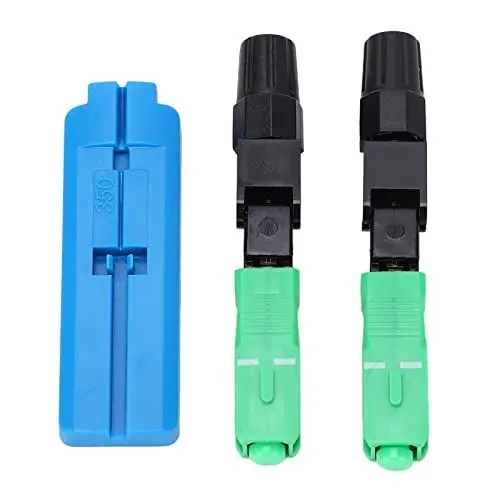 Produktbild: 100 Stück SC/APC Glasfaser-Schnellverbinder, schneller SC-Faser-Anschluss für FTTH-Embedded-Adapter, Hochgeschwindigkeits-Glasfaserverbindung