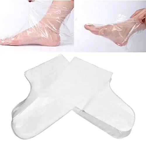 Produktbild: 100 Stück Schönheits-Fußmaske, Clear Einweg-Fußmaske aus Kunststoff, Feuchtigkeitsspendende Schönheits-Fußmasken für Hautpflege,Akupunkturgeschäft,Schönheitssalon,Paraffin Bad