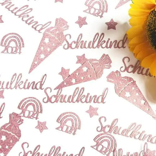 Produktbild: Qaziuy Schulkind Konfetti Groß, Glitzer Streudeko Einschulung, Schulanfang, Mädchen und Jungen