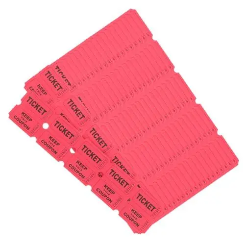 Produktbild: SHOWERORO Tombola-ticket-etiketten 100 Stück Tickets Für Veranstaltungen Karneval Schule Kirche Perforiert Leuchtende Farben Party-spiel-zubehör