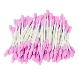 Produktbild: ZJchao Wattestäbchen Doppelköpfiger, Baumwoll Stäbchen, 100Stück Wattestäbchen in Einweg Papierrolle Schönheits Make up Hilfsmittel Doppelte Farbe für Kosmetische Reinigung Make up Entfernung
