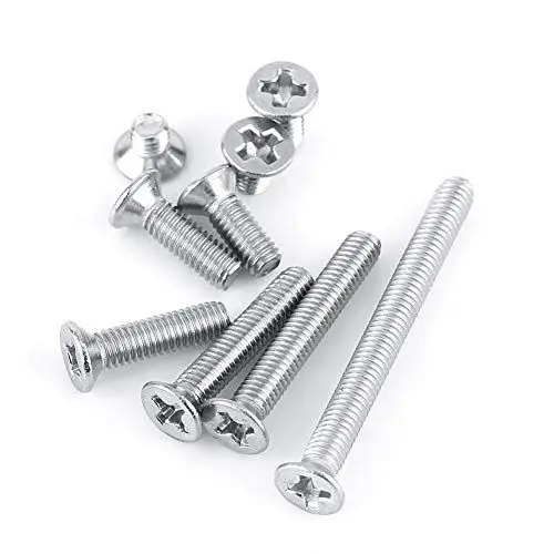 Produktbild: 100 Teile/Beutel M3 Maschinenschrauben, 9 Arten M3 Flachkopf Edelstahl SS304 Maschine Senkschraube Schraubenverschluss(M3*6)