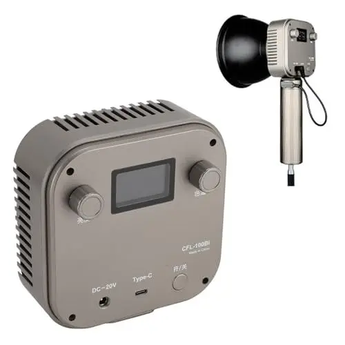 Produktbild: 100 W LED Videoleuchte, COB Videoleuchte mit Lüfter, Tragbare COB Fotoleuchte, 3000–6500 K Ra≥97 Dauerausgangsbeleuchtung, für Bowens Halterung
