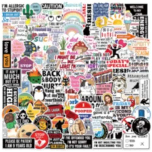 Produktbild: 100 Wasserfeste PVC Stickers Graffiti Cartoon Aufkleber Set Skateboard Autoaufkleber Set Coole Sticker für Teenager Aufkleber Handyhülle Geeignet Für Erwachsene Jungen und Mädchen im Teenageralter