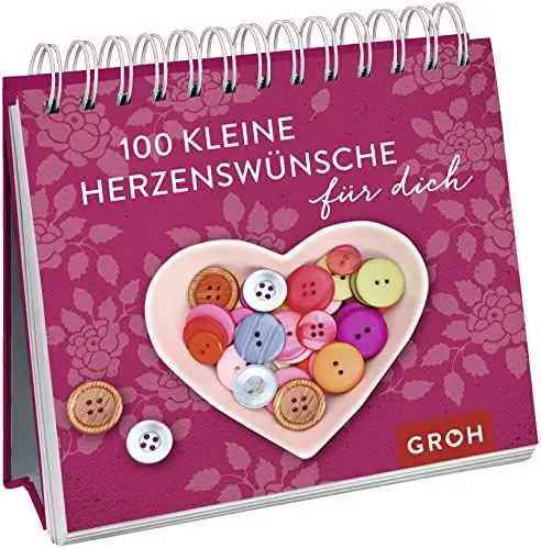 Produktbild: 100 kleine Herzenswünsche für dich: Dekoratives Mini-Aufstellbuch mit guten Wünschen und liebevollen Zitaten. Das perfekte Geschenk!