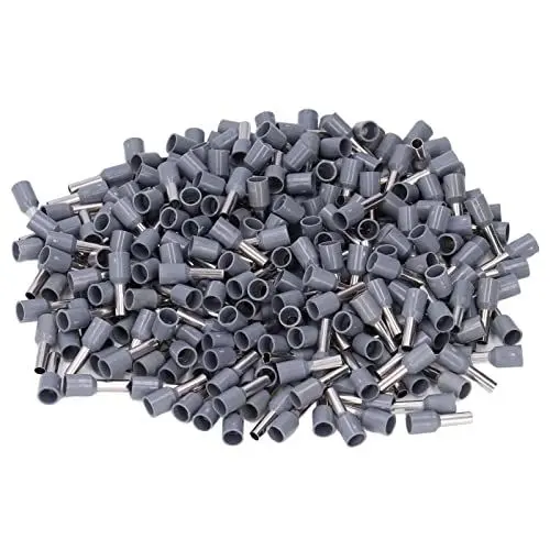 Produktbild: 1000 Stück Isolierte Aderendhülsen, Isolierte Kupfer-Crimpverbinder, Elektrische Pin-Crimp-Anschlüsse, 12 AWG-Schnurendverbinder-Kit (E4009)