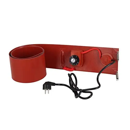Produktbild: 1000 W Silikon-Metall-Ölfassheizung, 200 L Metall-Fassheizung, Praktische Installation, Stabile Heizung mit Thermostat für Ölfass-Pipeline-Wassertank (EU-Stecker 220 V)