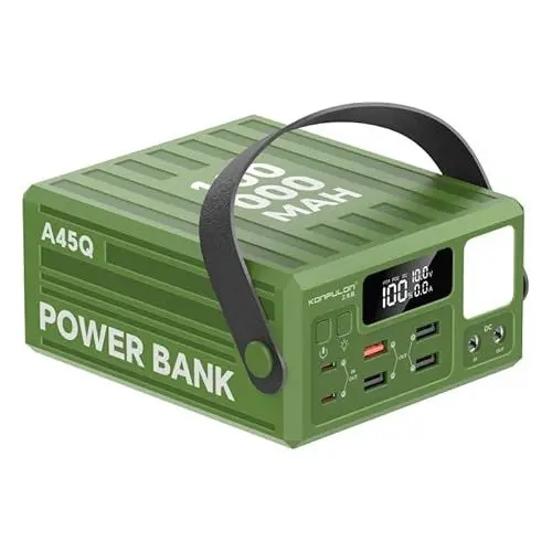 Produktbild: 100000mAh Schnellladen Power Bank, 22.5W stark von Ladegerät Konfulon (USB C, A, DC Input & Output), PD3.0 QC4.0 Energiebank mit LED Display