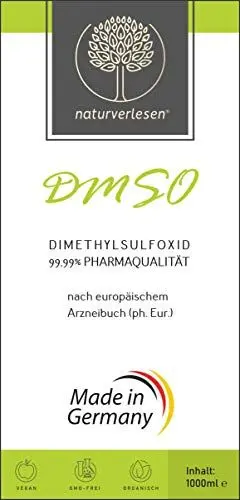 Produktbild: 1000ml Dimethylsulfoxid DMSO 99,99% ph. Eur. (echte Pharmaqualität) in Apothekerflasche – (1l·· auch erhältlich in 100ml, 250ml & 500ml·· pharmazeutische Qualität)