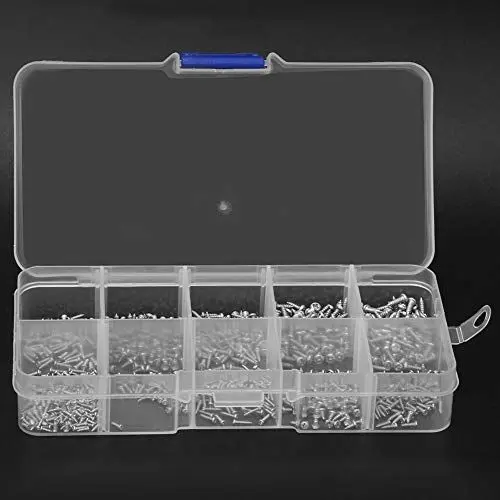 Produktbild: 1000-teiliges Selbstschneidendes Mini-Kreuz-Flachkopfschrauben-Set aus Edelstahl M1 M1,2 M1,4 – Kit für die Reparatur von Elektronik, Schaltkreisen, Mobilgeräten und Brillen