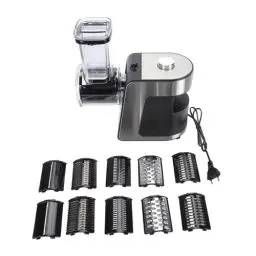 Produktbild: 1000W Gemüseschneider Elektrisch, Elektrische Reibe, Elektrische Käsereibe, Edelstahlklingen, Salatzubereiter, One Touch Bedienung, Obstschneider für Zuhause,