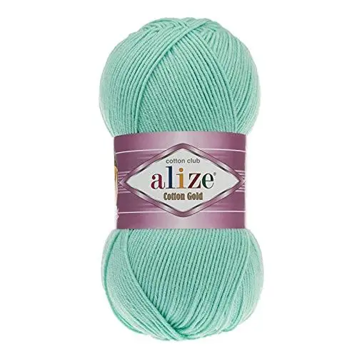 Produktbild: 100g Strickgarn Alize Cotton Gold Uni Klassikgarn Häkelgarn Strick-Wolle Farbwahl, Farbe:15 seegrün