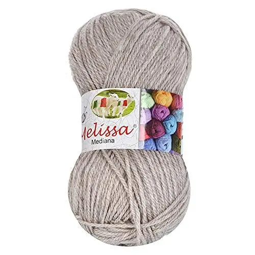 Produktbild: 100g Wolle grau -Tesosy 100% Acryl-Wollknäuel Premium für Strick- & Häkelgarn (weicher und wollartiger Charakter, pflegeleichtes Strickgarn,graue Wolle 68 Versand aus Deutschland