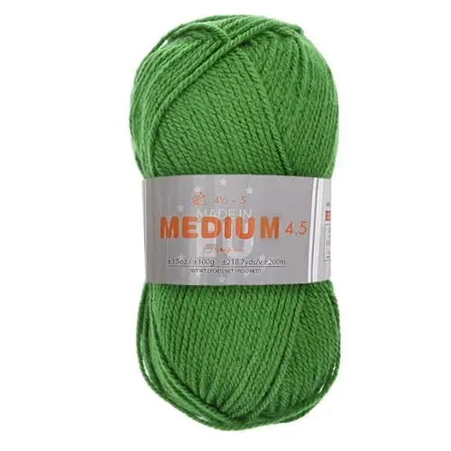 Produktbild: 100g Wolle grün 54-Tesosy 100% Acryl-Wollknäuel Premium für Strick- & Häkelgarn Nadelgröße 4 (1/2) - 5 (weicher und wollartiger Charakter, pflegeleichtes Strickgarn,Versand aus Deutschland