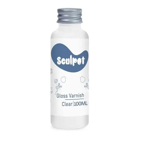 Produktbild: 100ml Glasur für Ton Lufttrocknend, Gloss Varnish Air Dry Clay, Hochglanz, wasserdicht, kratzfest, Design für Lufttrocknender Ton Keramik